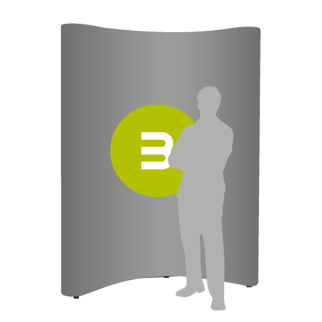 Pop-Up Faltwand | 2 x 3 Felder gebogen | einseitig bedruckt