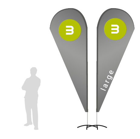 Beachflag Drop | Large (350 cm) | beidseitig bedruckt