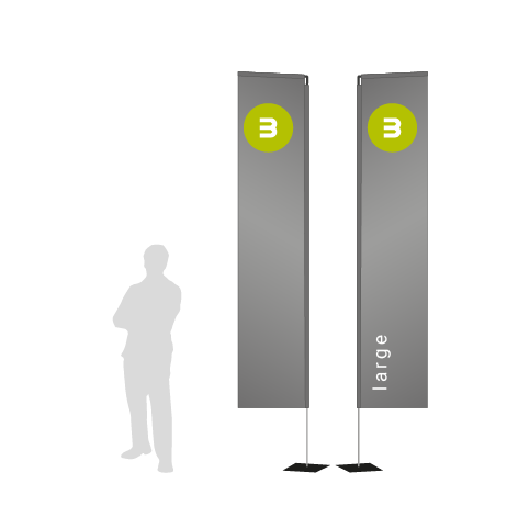 Beachflag Rechteck | Large (400 cm) | beidseitig bedruckt