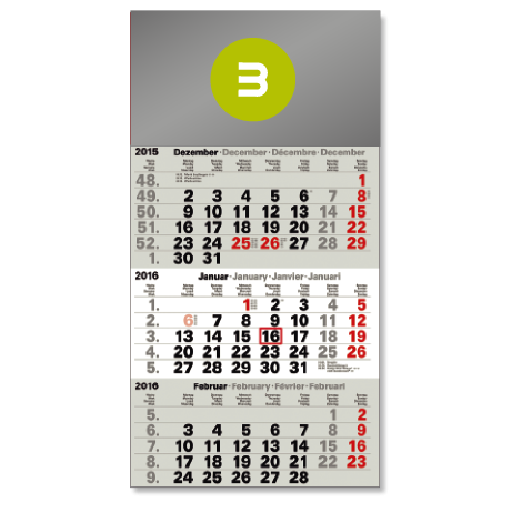 3-Monatskalender für das Folgejahr