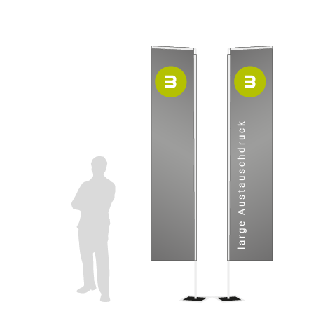 Beachflag Rechteck Austauschdruck | Large (400 cm) | beidseitig bedruckt