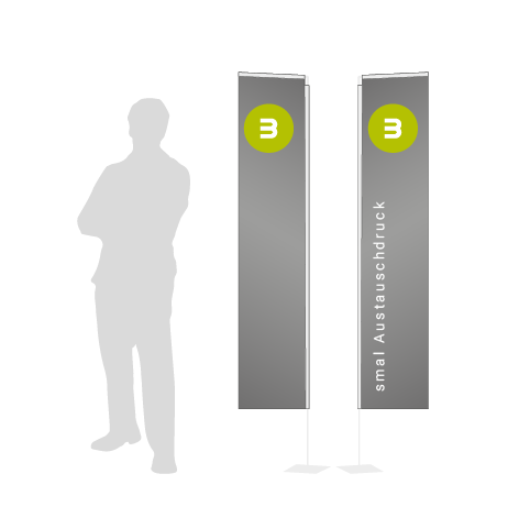 Beachflag Rechteck Austauschdruck | Small (200 cm) | beidseitig bedruckt