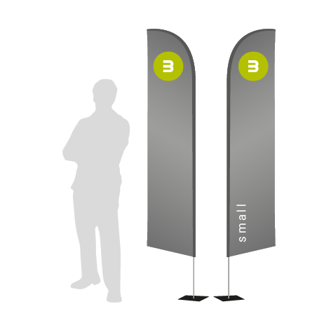 Beachflag Wind | Small (260 cm) | beidseitig bedruckt