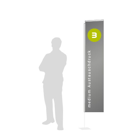 Beachflag Rechteck Austauschdruck | Medium (300 cm) | einseitig bedruckt