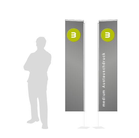 Beachflag Rechteck Austauschdruck | Medium (300 cm) | beidseitig bedruckt