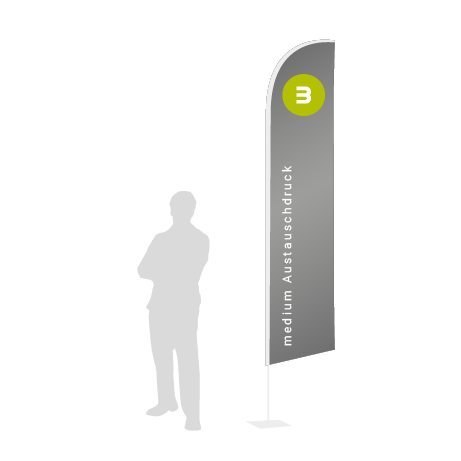 Beachflag Wind Austauschdruck | Medium (320 cm) | einseitig bedruckt