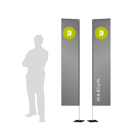 Beachflag Rechteck | Medium (300 cm) | beidseitig bedruckt